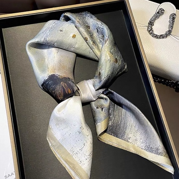 100% silk scarf square bandana ballerina - Picture 2 of 4